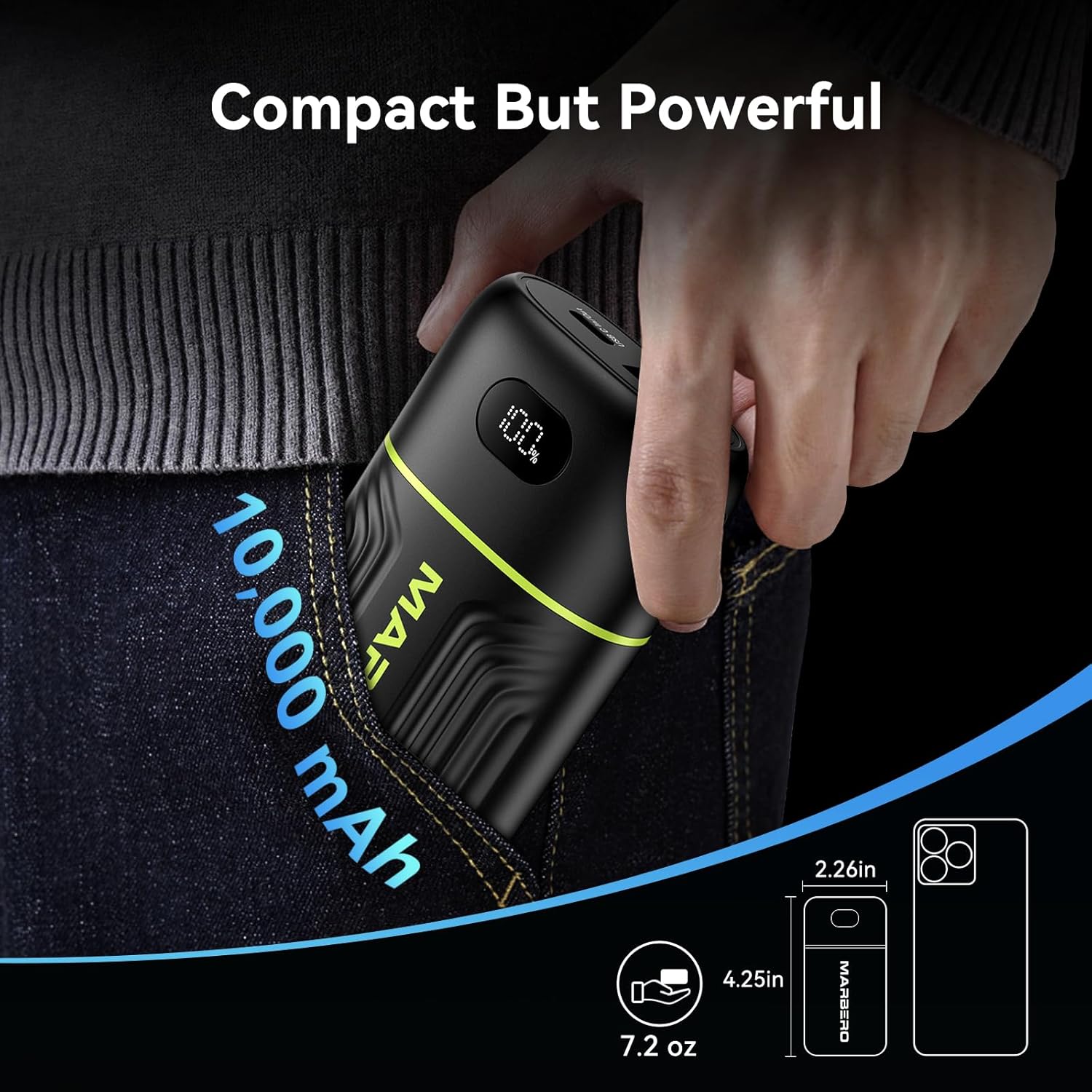 MARBERO 10000mAh Mini Power Bank P10A
