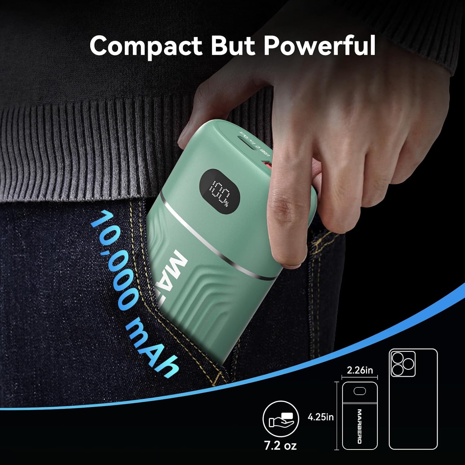 MARBERO 10000mAh Mini Power Bank P10A