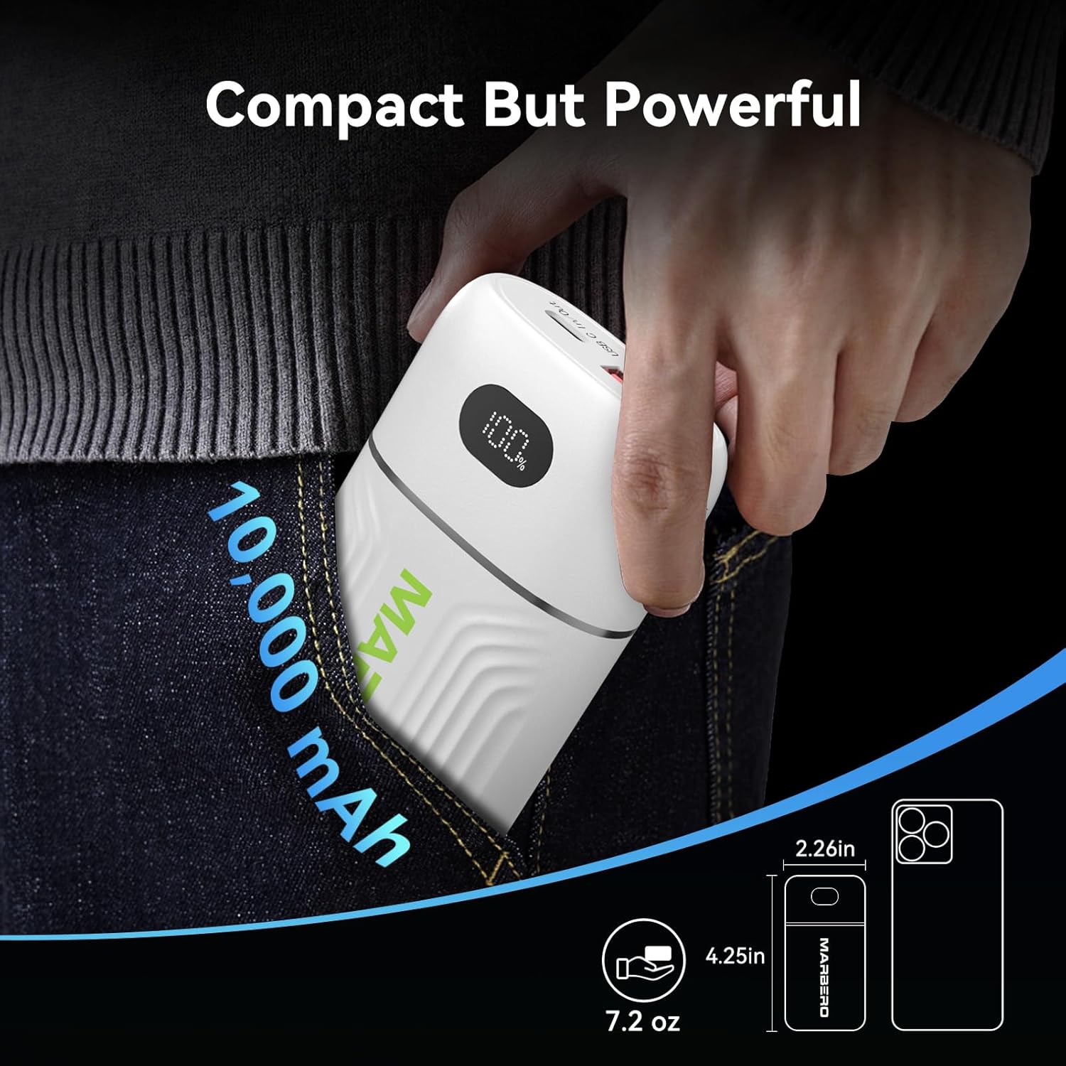 MARBERO 10000mAh Mini Power Bank P10A