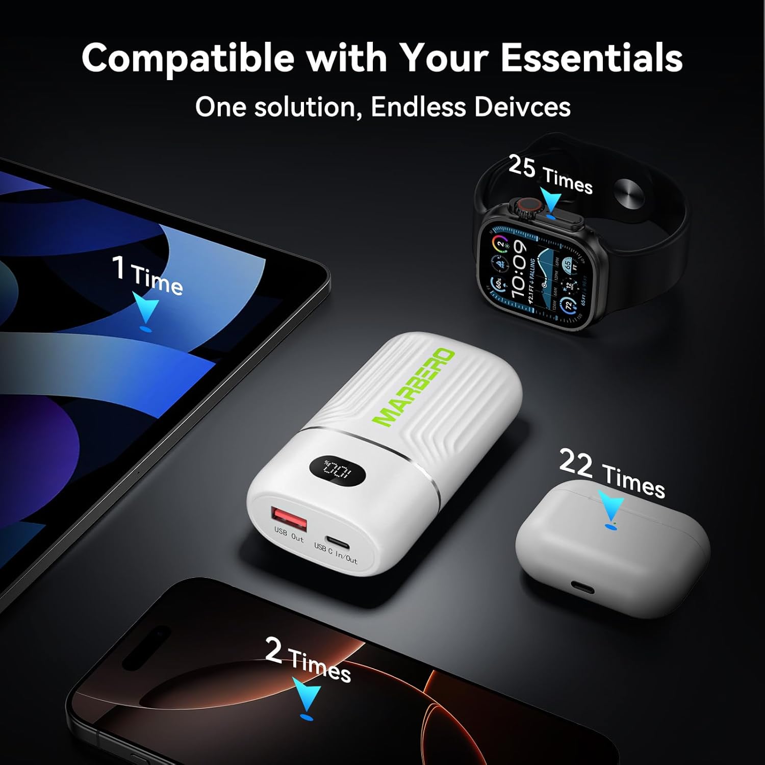 MARBERO 10000mAh Mini Power Bank P10A