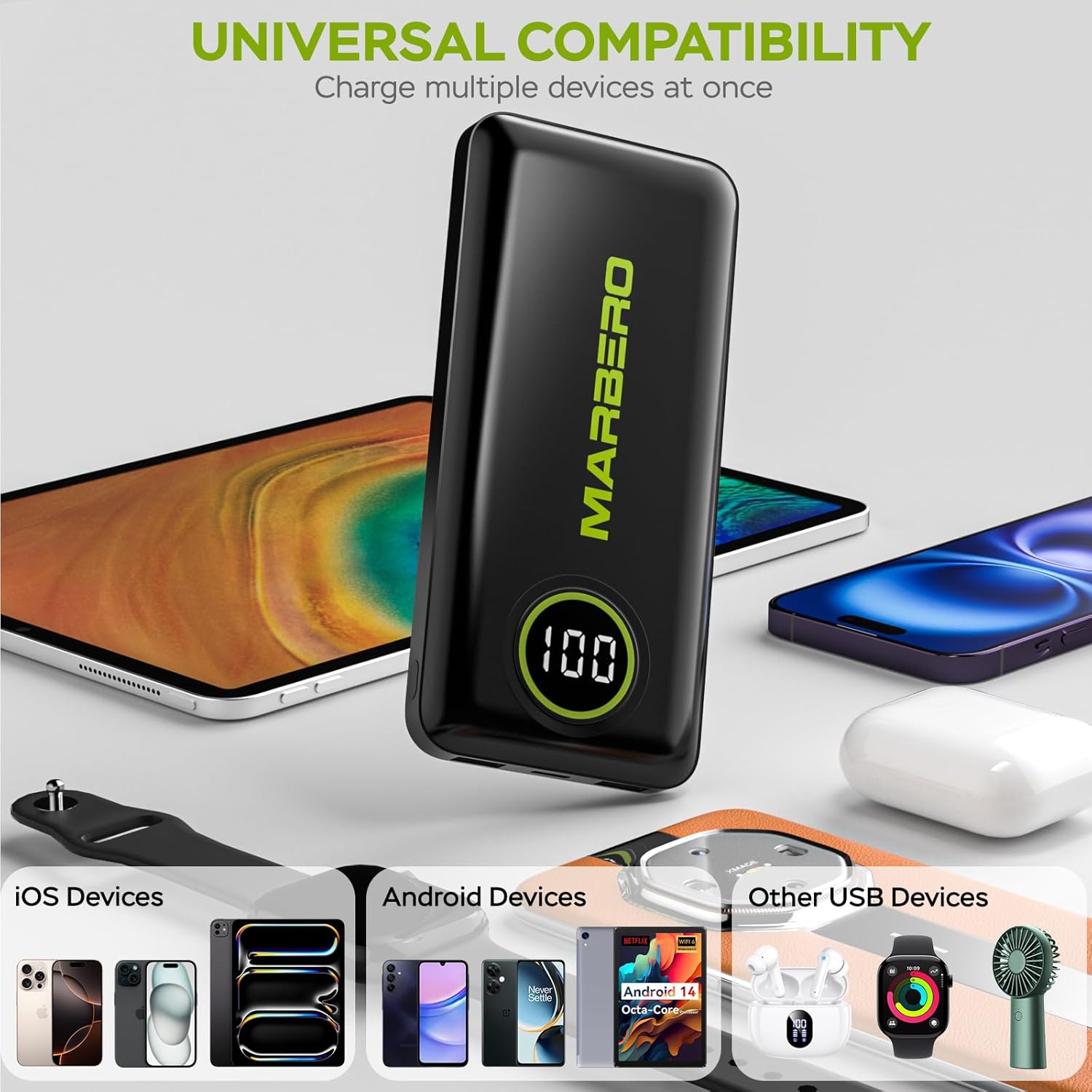 MARBERO 10000mAh Mini Power Bank V18