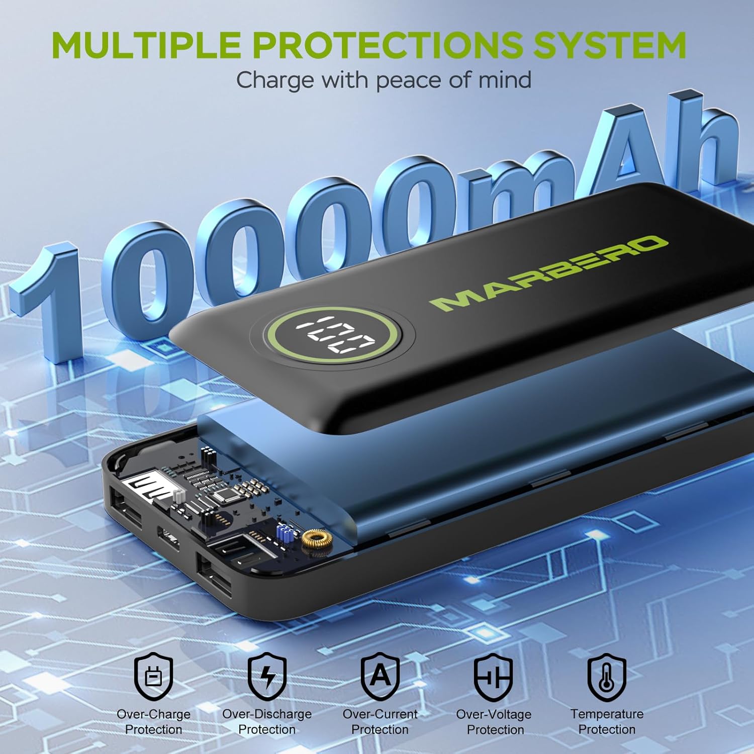 MARBERO 10000mAh Mini Power Bank V18