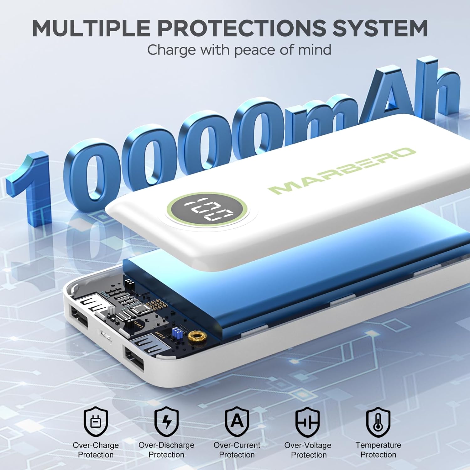 MARBERO 10000mAh Mini Power Bank V18