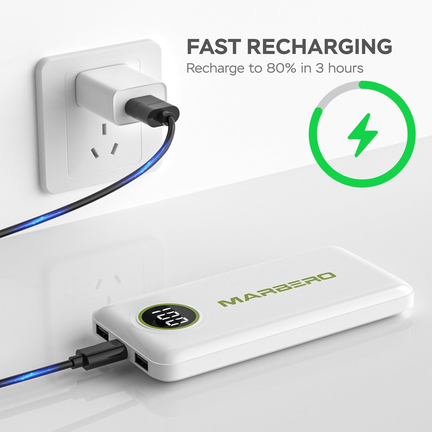MARBERO 10000mAh Mini Power Bank V18