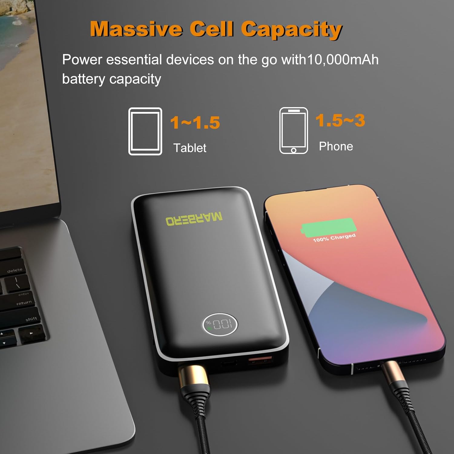 MARBERO 10000mAh Small Portable Charger V16