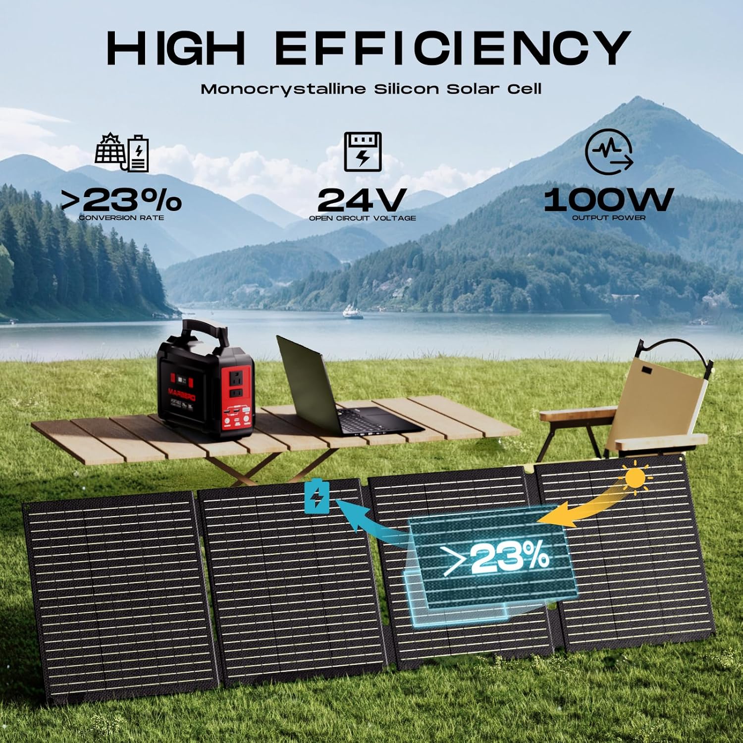 MARBERO 100W Foldable Solar Panel