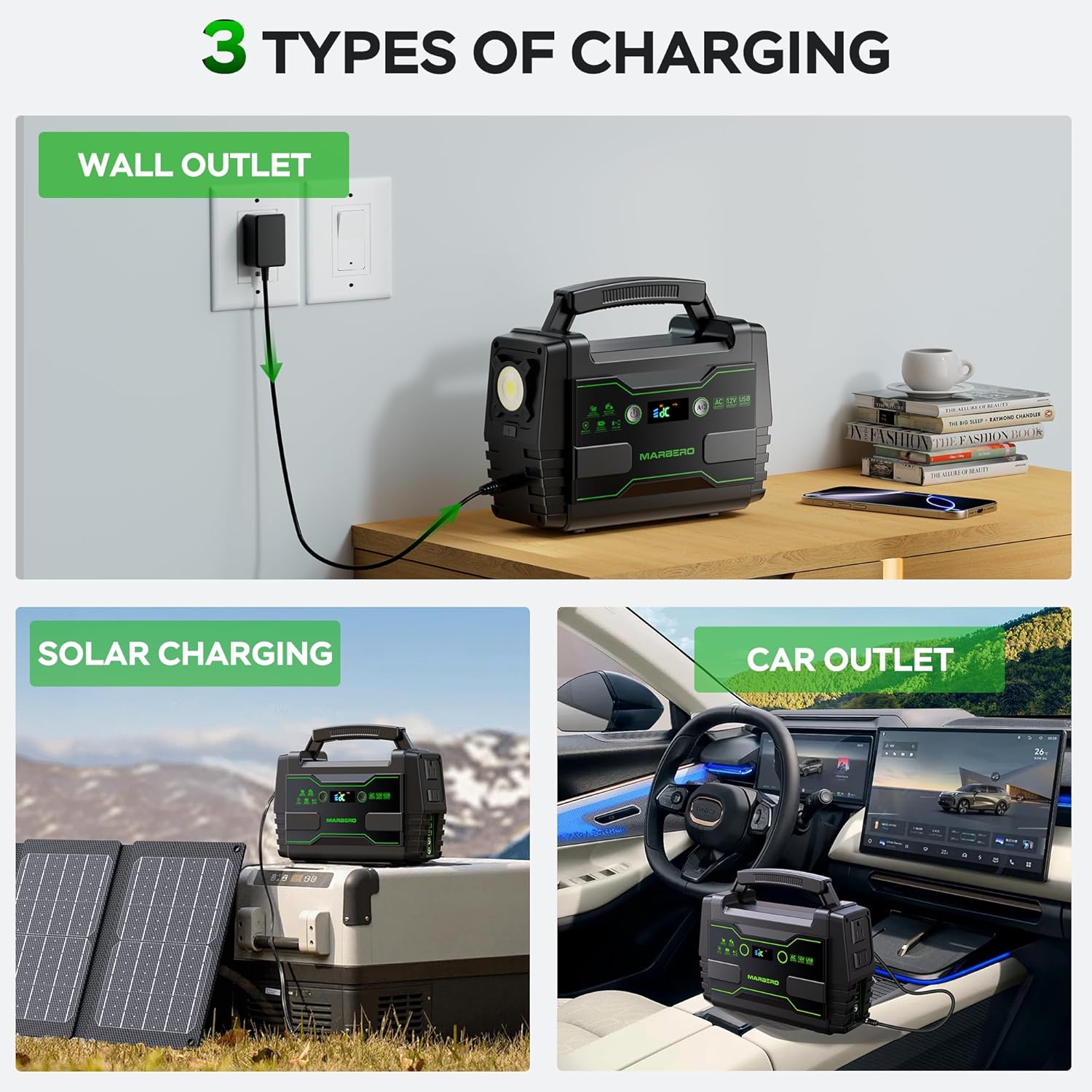 MARBERO 100W Solar Generator with 30W Solar Panel