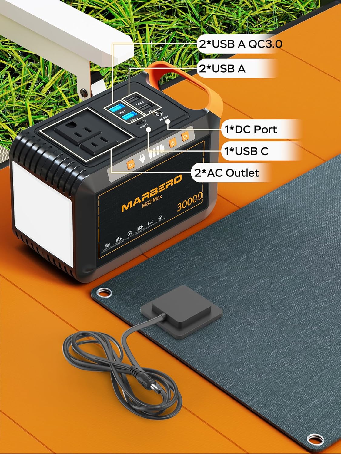 MARBERO 111Wh Solar Generator with 30W Solar Panel Included