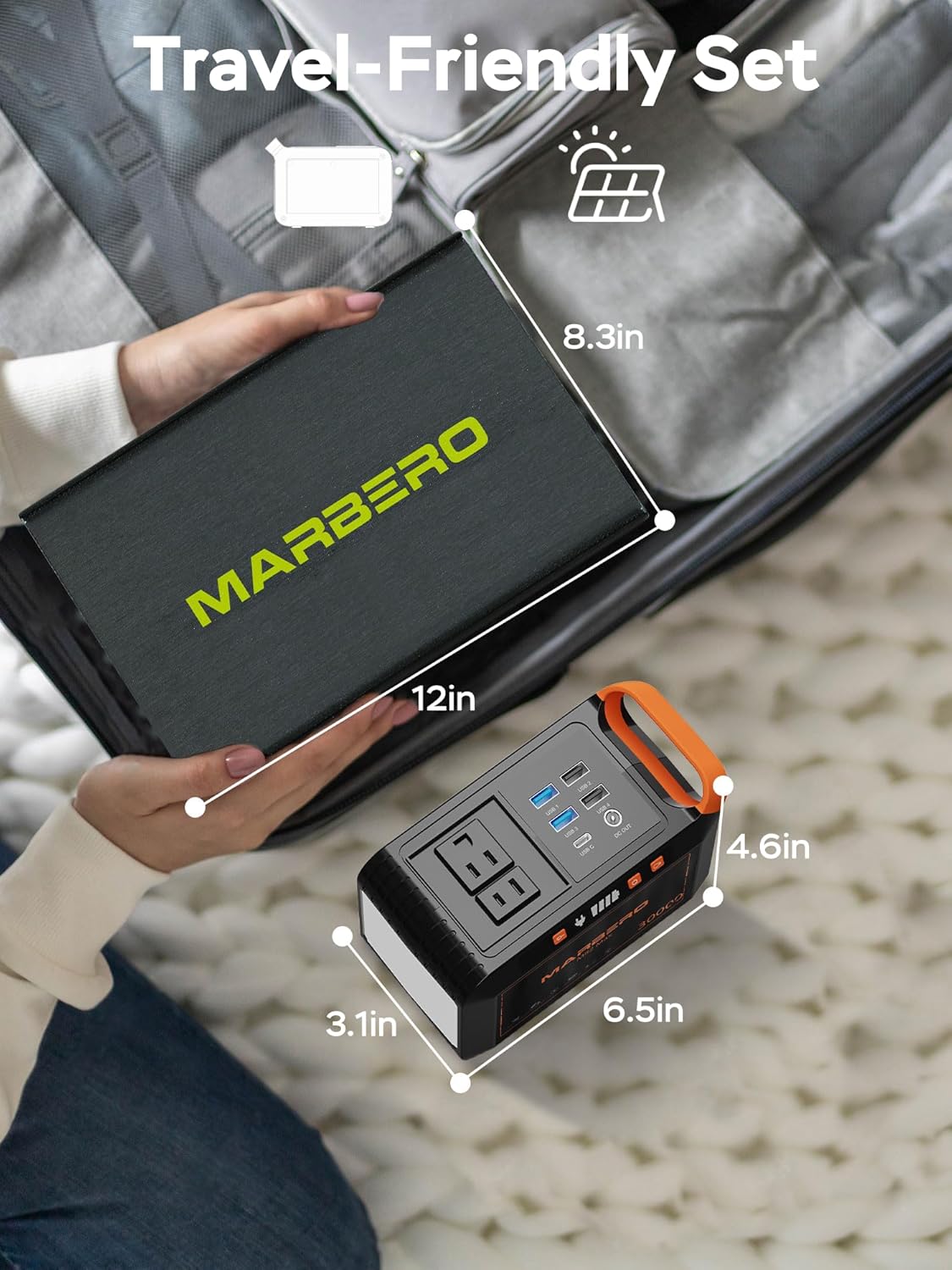 MARBERO 111Wh Solar Generator with 30W Solar Panel Included