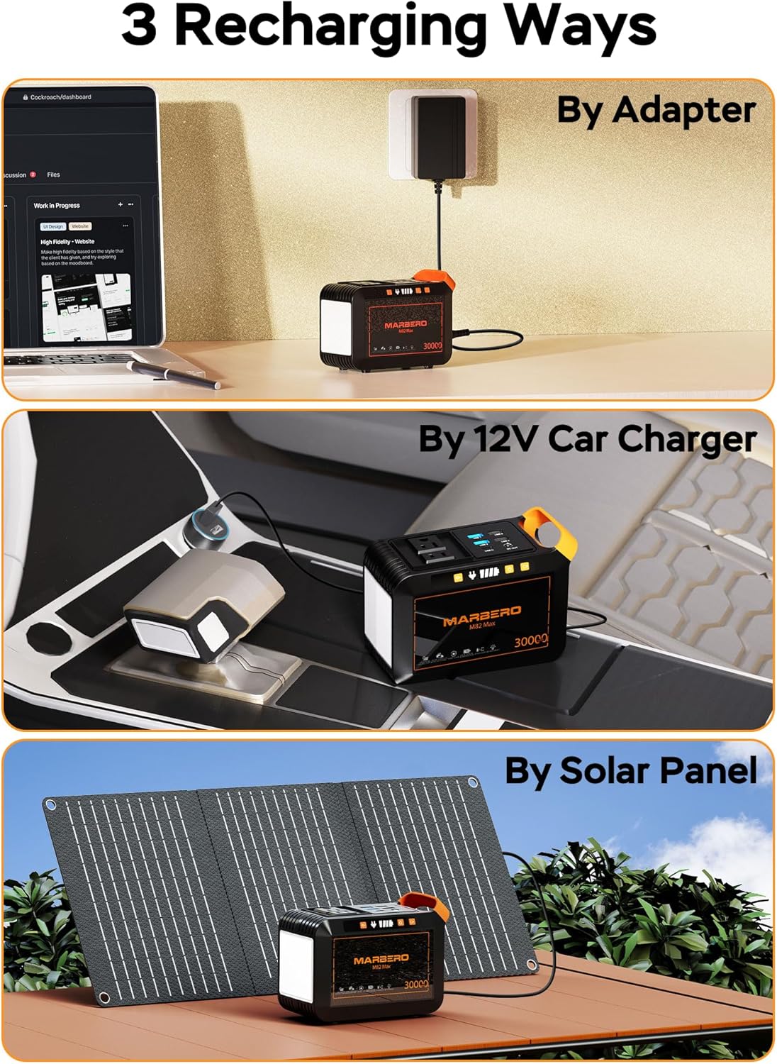 MARBERO 111Wh Solar Generator with 30W Solar Panel Included