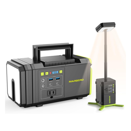 MARBERO 118Wh Portable Power Station with Telescopic Camping Lights