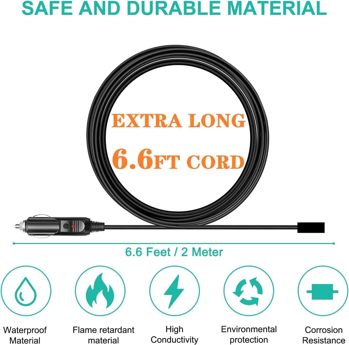 MARBERO 12V/24V DC Car Charger Cable