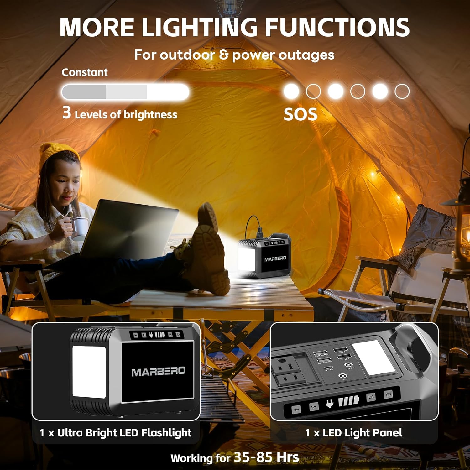 MARBERO 148Wh Solar Generator with Solar Panel 40W Included