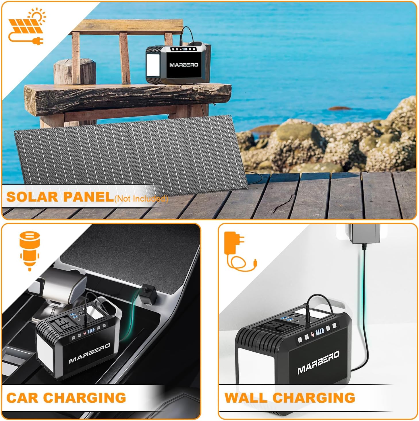 MARBERO 148Wh Solar Generator with Solar Panel 40W Included