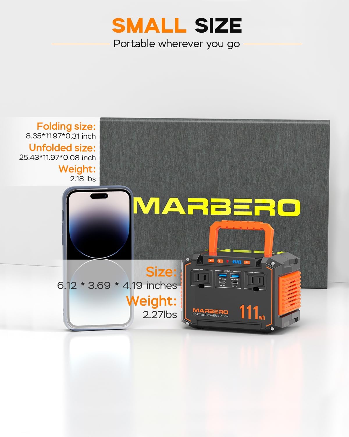 MARBERO 150W Peak Solar Generator with 30W Solar Panel Included
