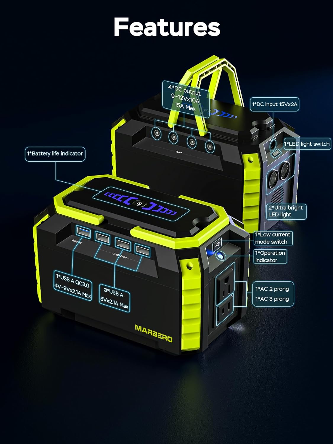 MARBERO 150Wh Portable Power Station