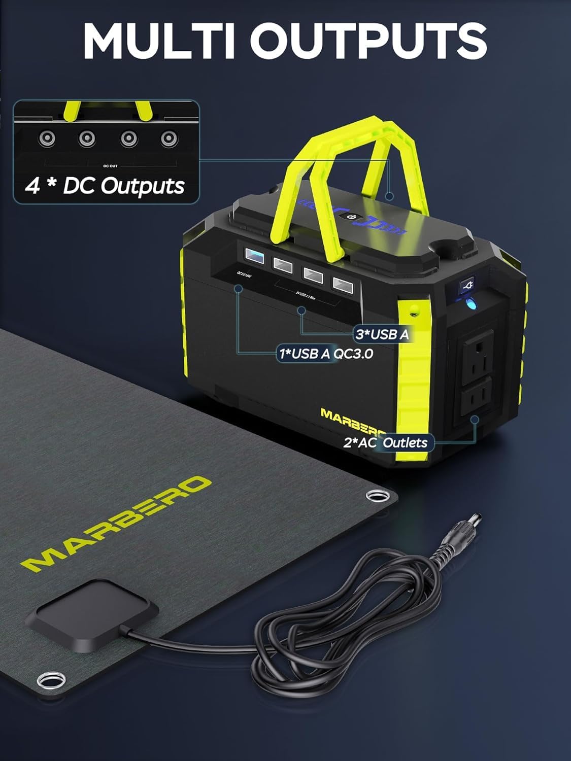 MARBERO 150Wh Solar Generator with 30W Solar Panel Included