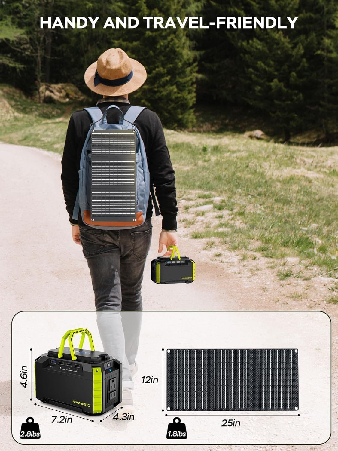 MARBERO 150Wh Solar Generator with 30W Solar Panel Included