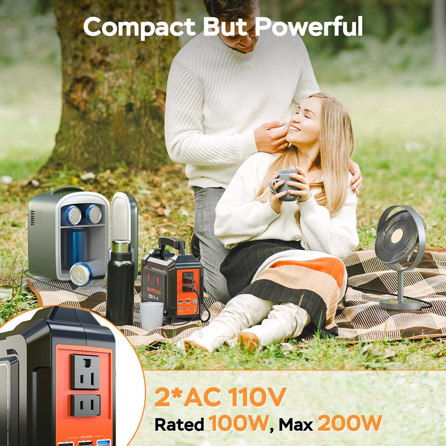 MARBERO 167Wh Solar Generator with 30W Solar Panel