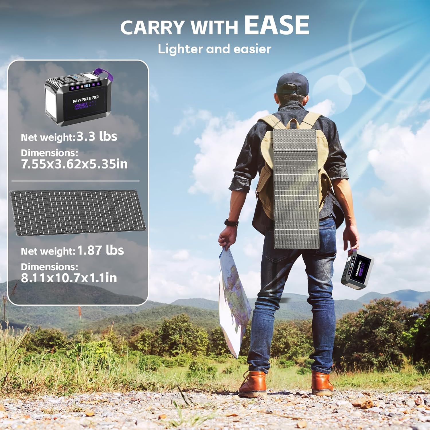 MARBERO 172Wh Solar Generator with 40W Solar Panel Included