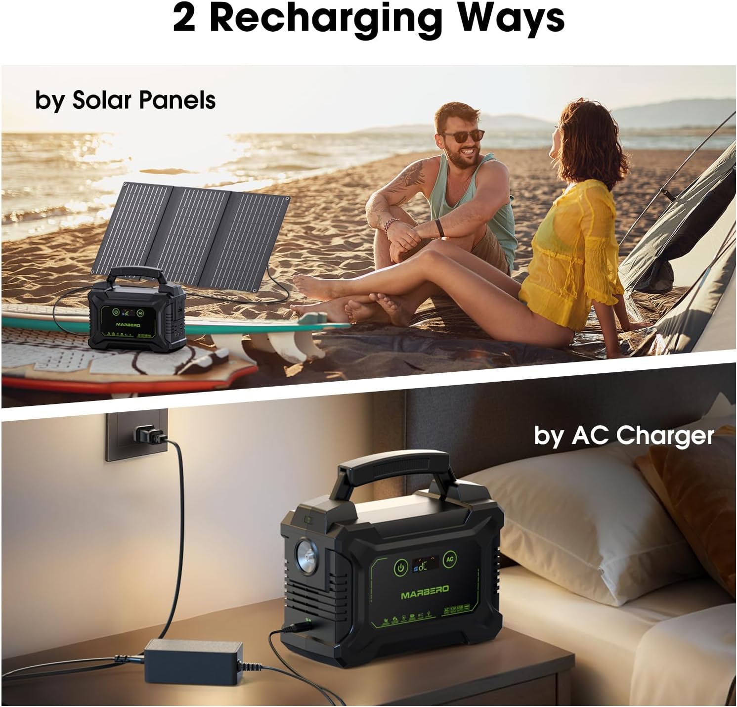 MARBERO 200W Solar Generator with 40W Solar Panel