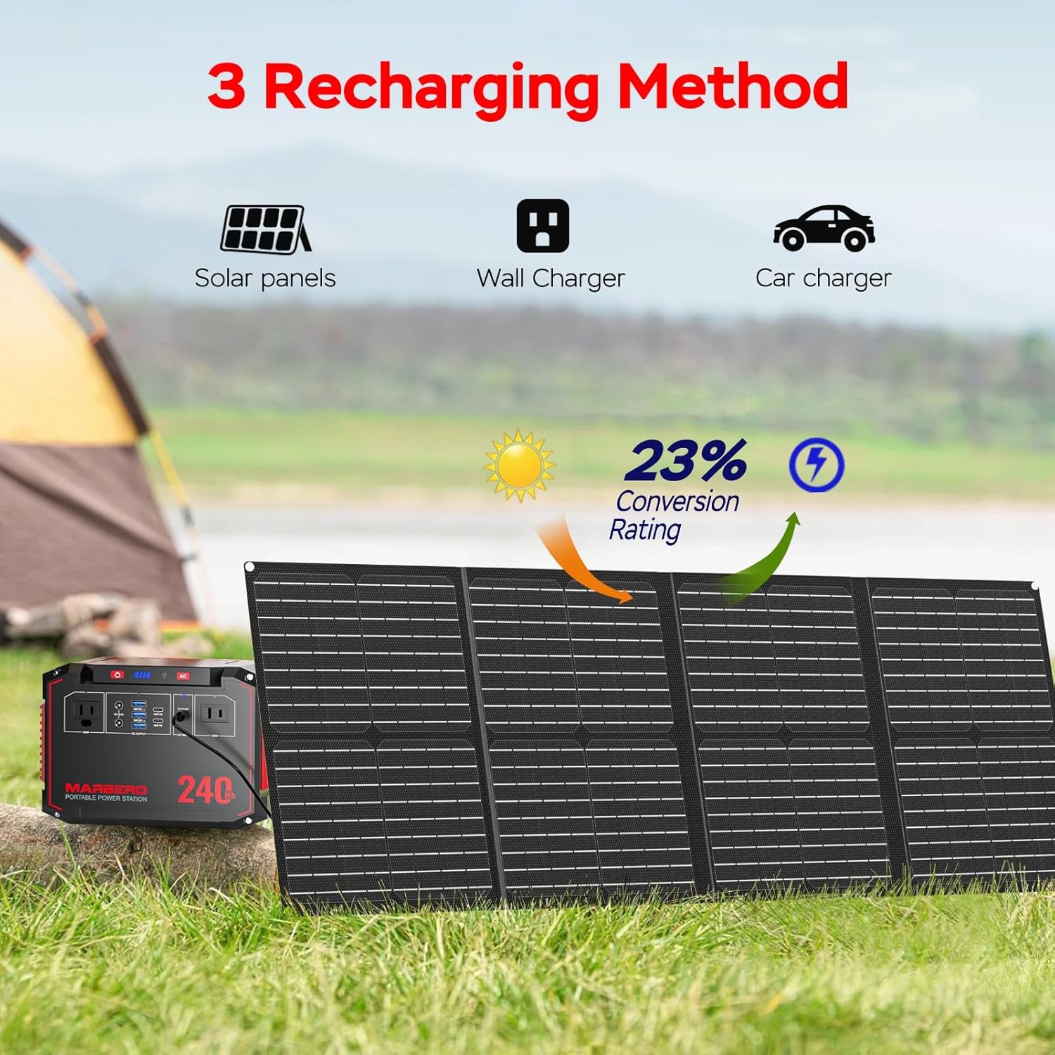 MARBERO 240Wh Solar Generator with 60W Solar Panel Included