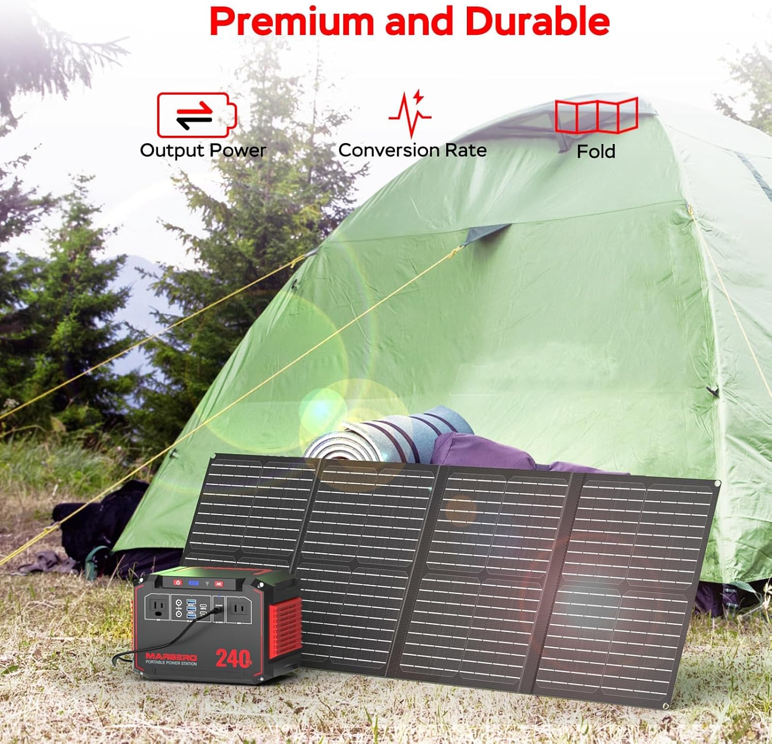 MARBERO 240Wh Solar Generator with 60W Solar Panel Included