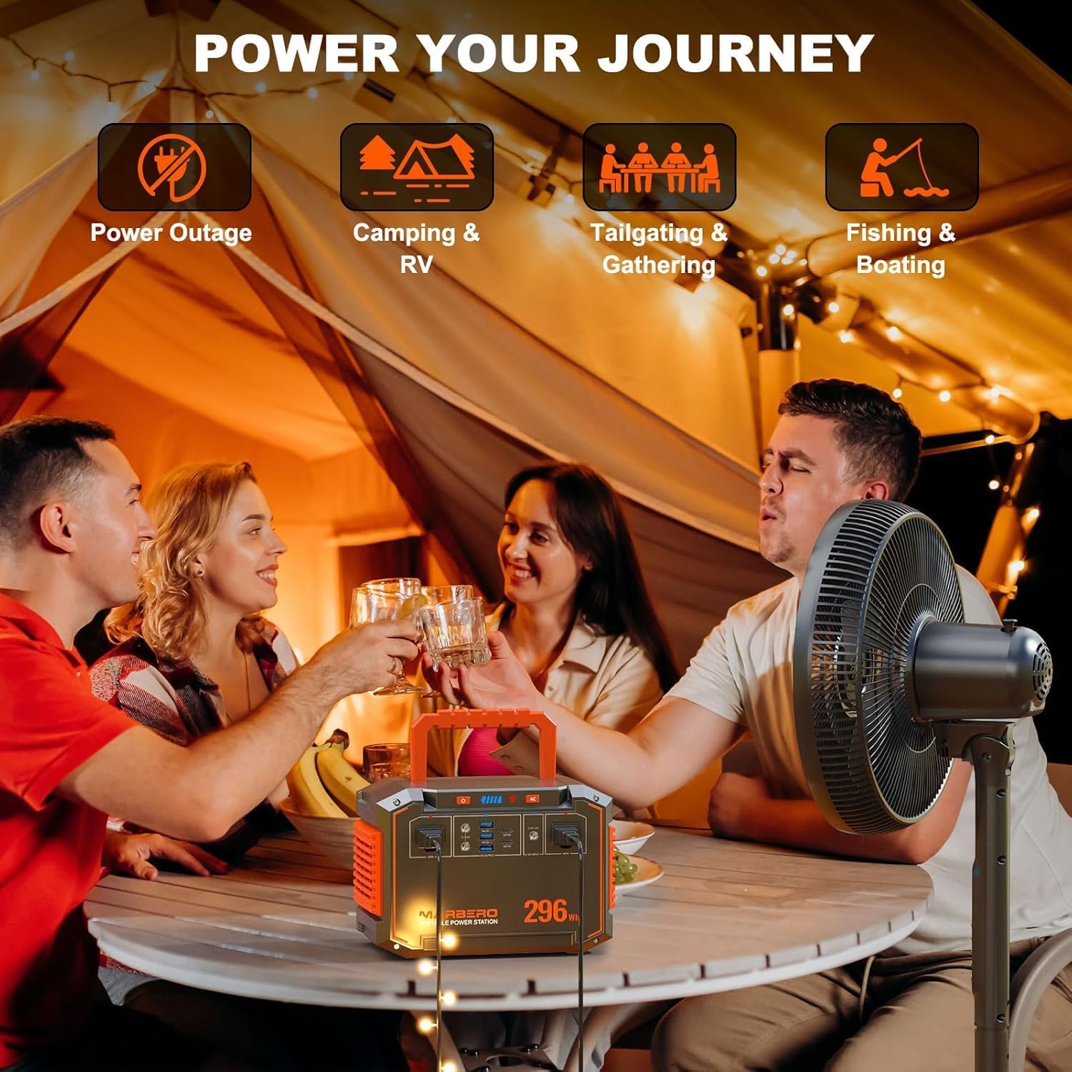 MARBERO 296Wh Solar Generator with 60W Solar Panel Included