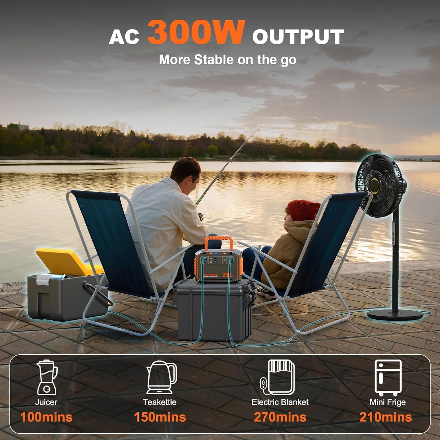 MARBERO 296Wh Solar Generator with 60W Solar Panel Included