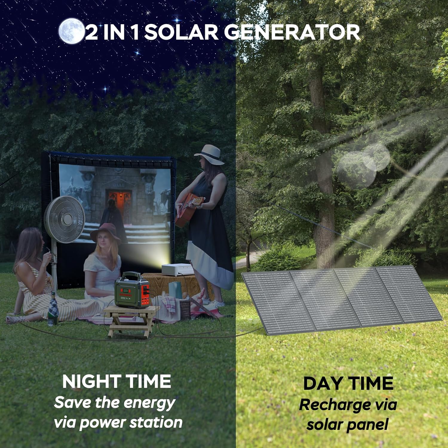 MARBERO 300W Solar Generator with 60W Solar Panel