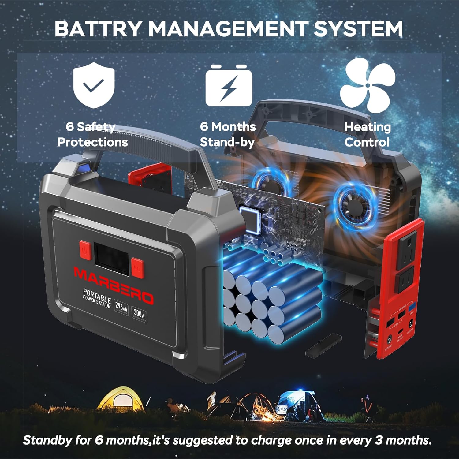MARBERO 300W Solar Generator with 60W Solar Panel