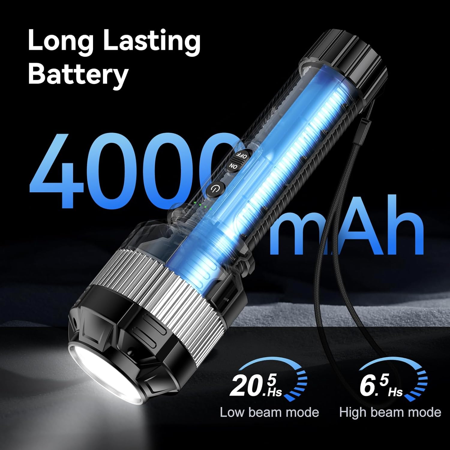 MARBERO 4000mAh Rechargeable Flashlight