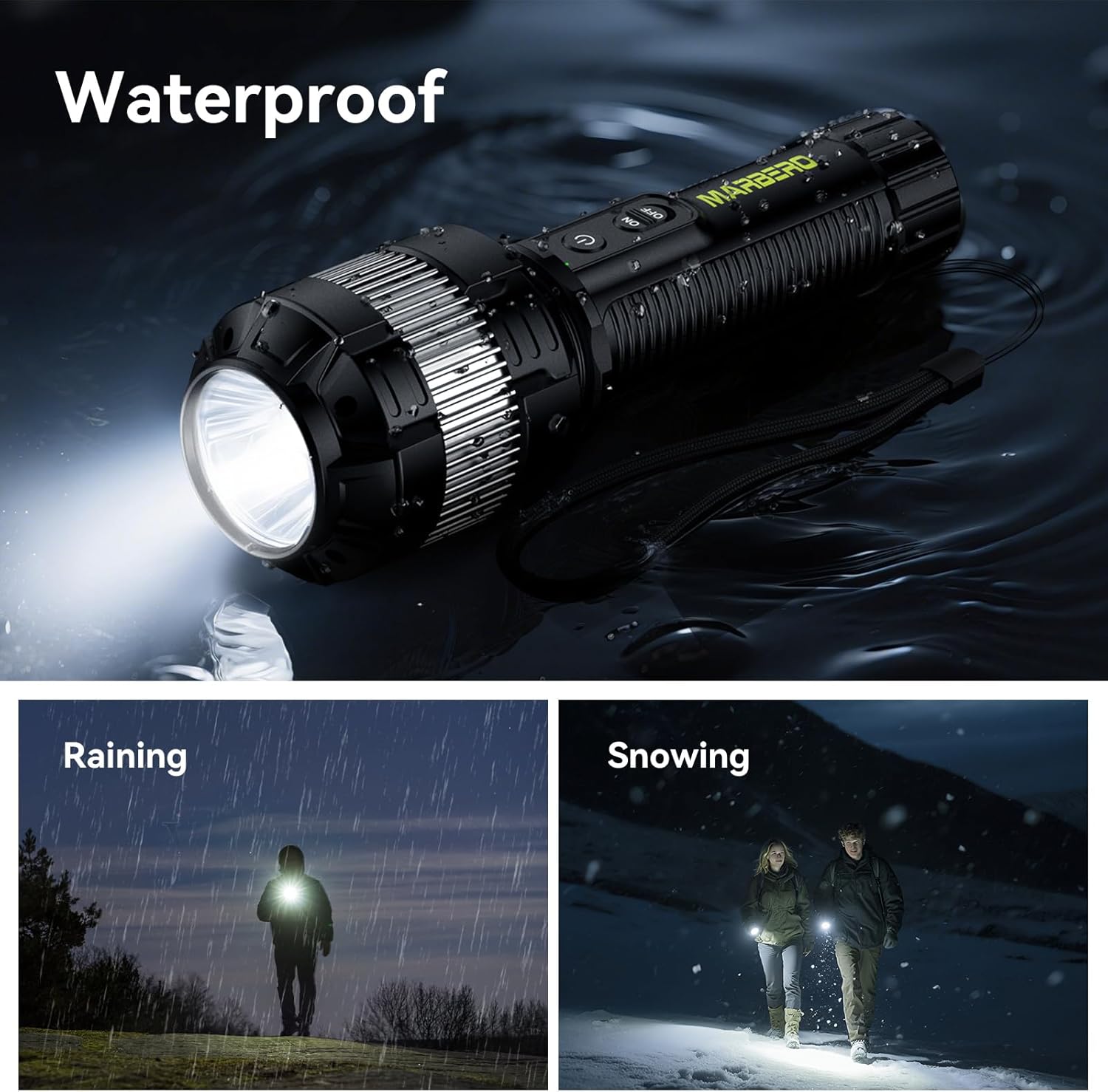 MARBERO 4000mAh Rechargeable Flashlight