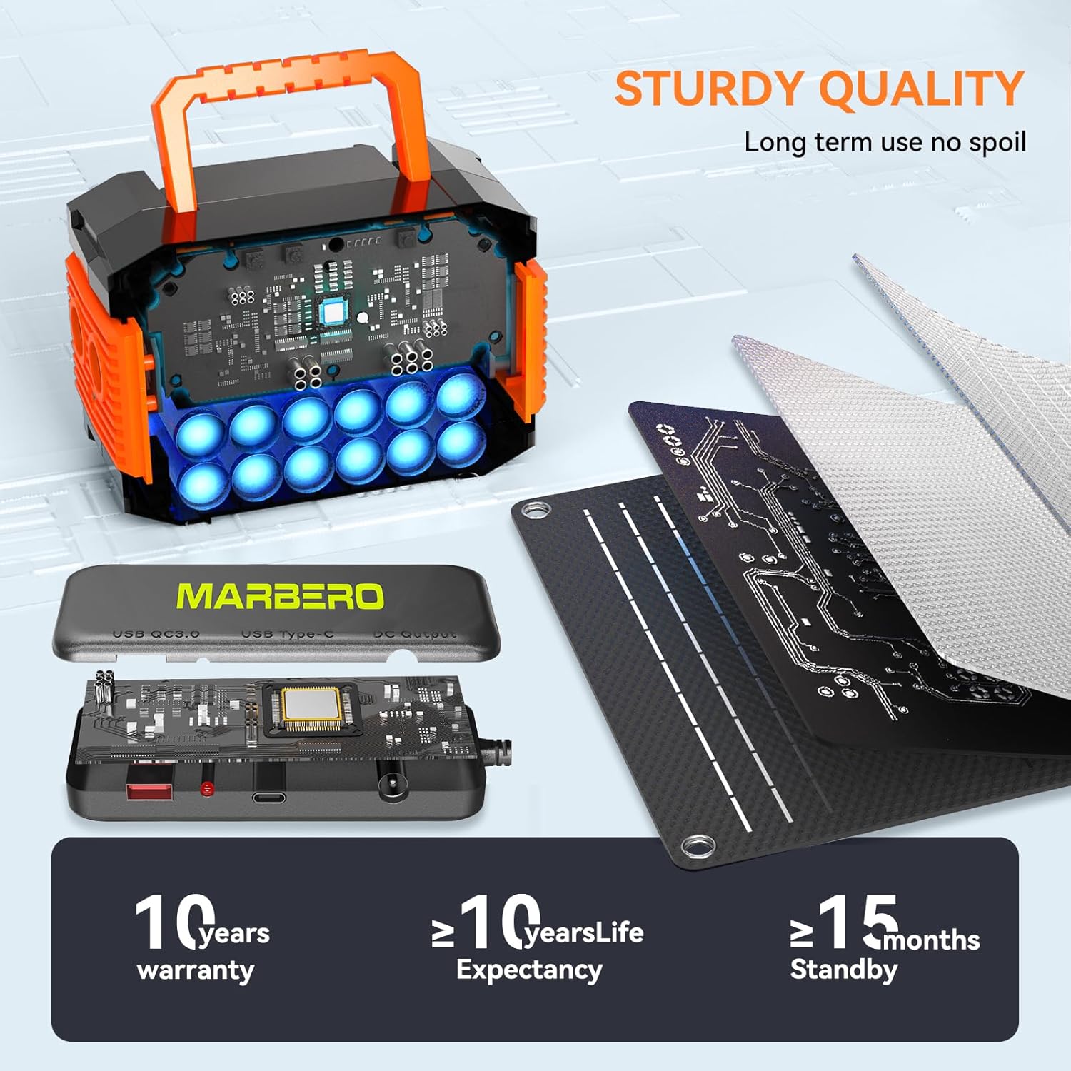 MARBERO 88.8Wh Portable Power Station with 30W Solar Panel Included