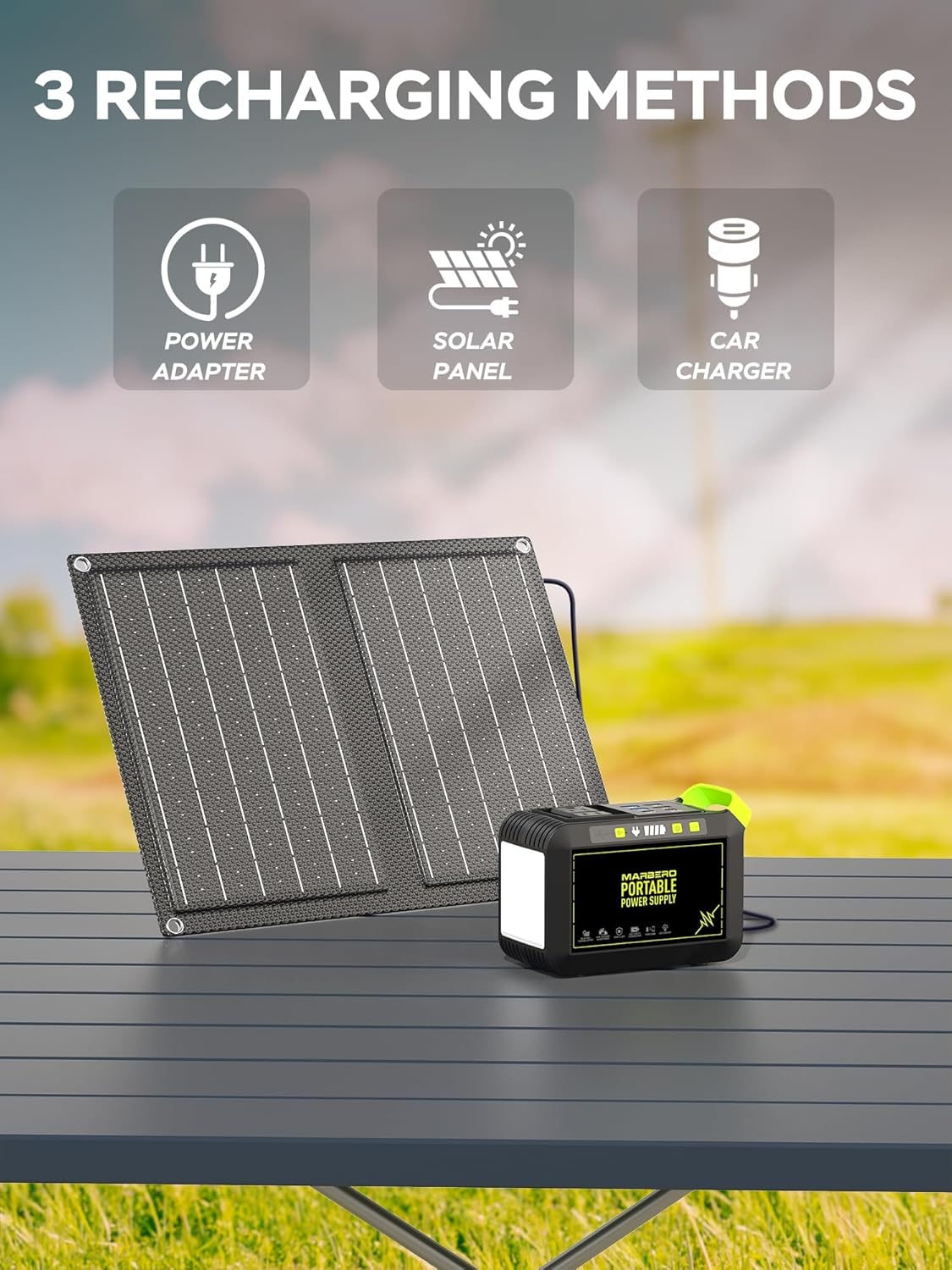 MARBERO 88.8Wh Solar Generator with 21W Solar Panel Included