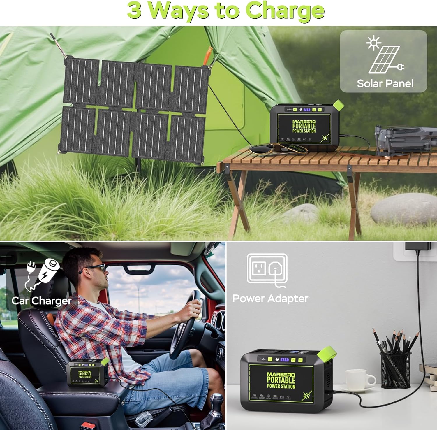 MARBERO 88.8Wh Solar Generator with 25W Solar Panel Included