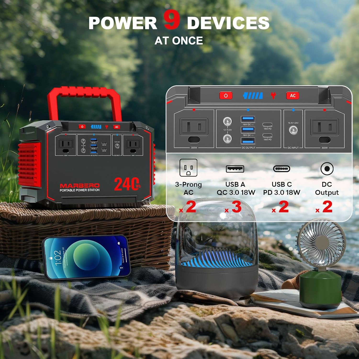 MARBERO 240Wh Portable Power Station