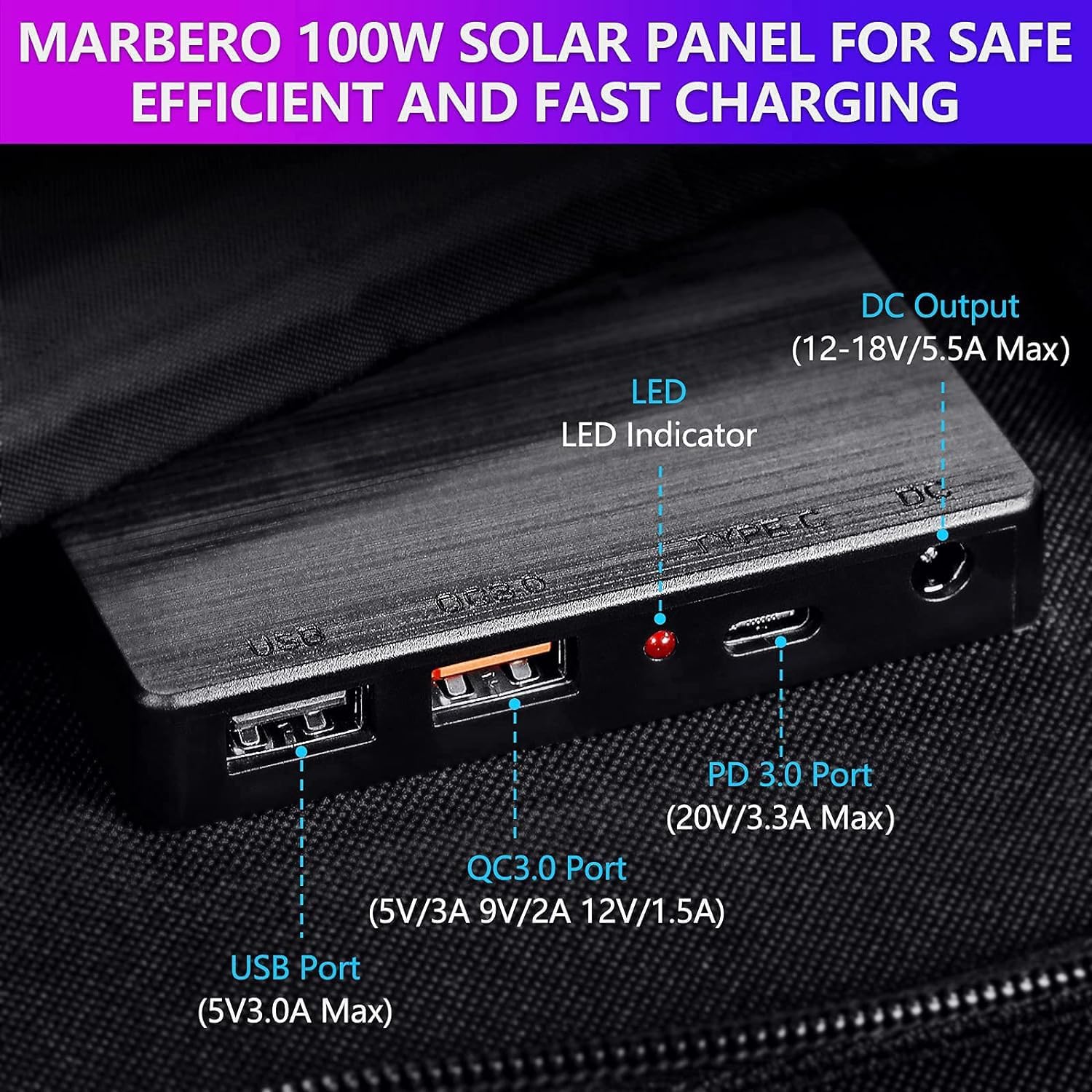 MARBERO 100W Foldable Solar Panel